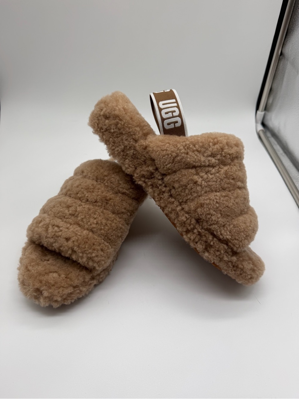 UGG Plush Shearling Slide - Chestnut Brown Sz. 10 US